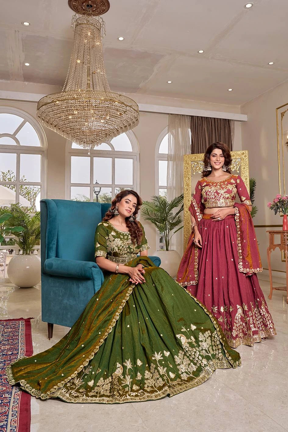 Dark Pink NC Vichitra Lehenga Kalyanja Fashion